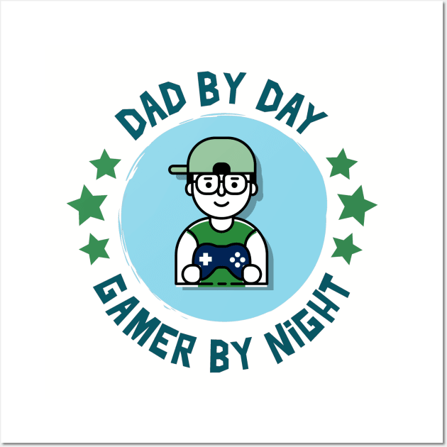 Dad by Day Gamer by Night Wall Art by Software Testing Life